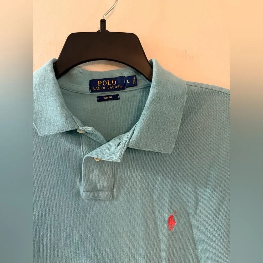 Polo Ralph Lauren Men’s Collared Blue Slim Fit Polo - Size Large